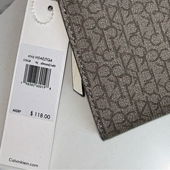 NWT Calvin Klein | Brown & White Monogram Crossbody Bag - Picture 14 of 14